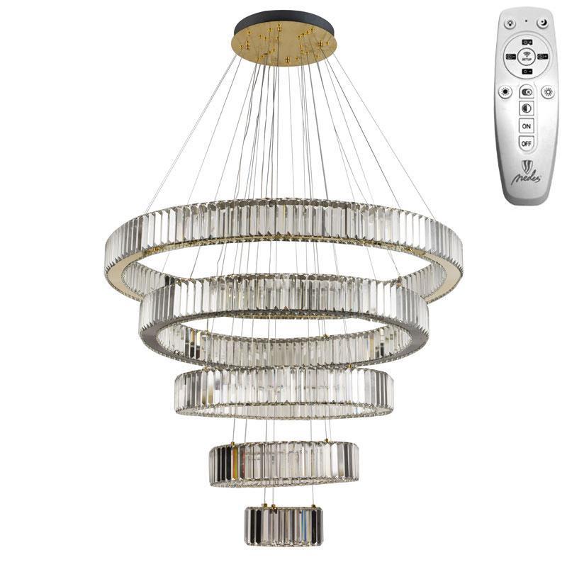 LED luxusná krištáľová lampa + diaľkový ovládač 195W - J6348/GCH