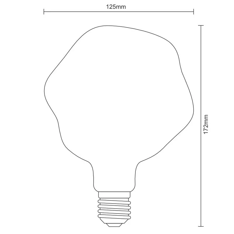 LED dekoratívna žiarovka / filament BUMPED 4W SMOKE - G125 / E27 / 2000K - ZSF118