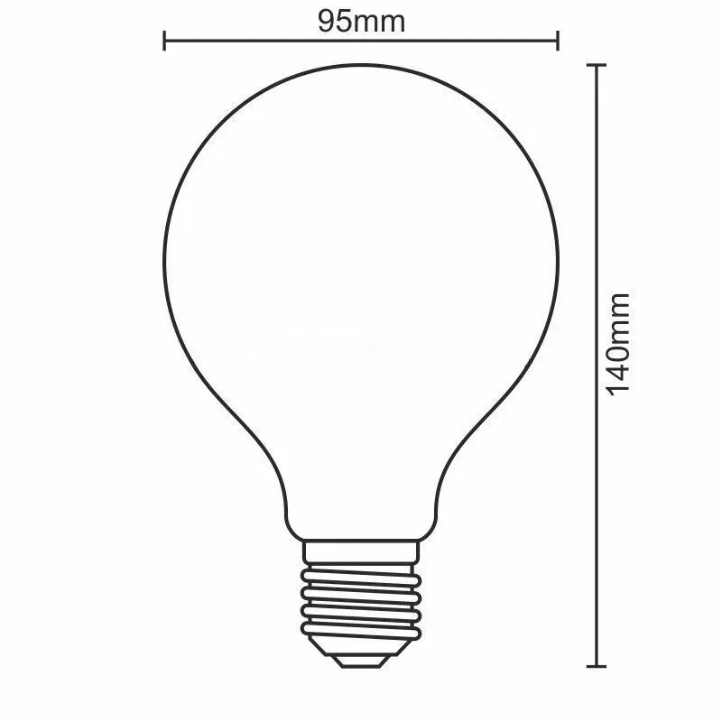 LED dekoratívna žiarovka / filament SHAPE 4W SMOKE - G95 / E27 / 1800K - ZSF108