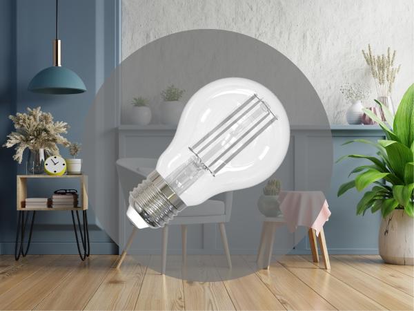 LED žiarovka / filament BIELY 7,5W - A60 / E27 / 3000K - ZWF101