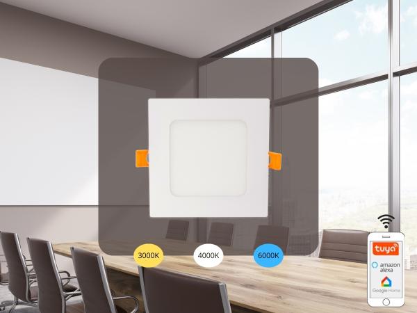 LED vsadený panel s WIFI a BLUETOOTH 6W / 3000K - 6500K / WH - LPL231W