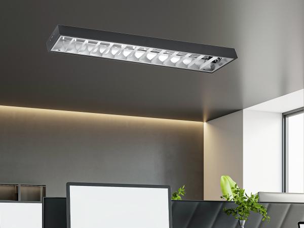 Čierne žiarivkové prisadené svietidlo na 2 x T8 ( 120cm LED trubica ) - TL302B