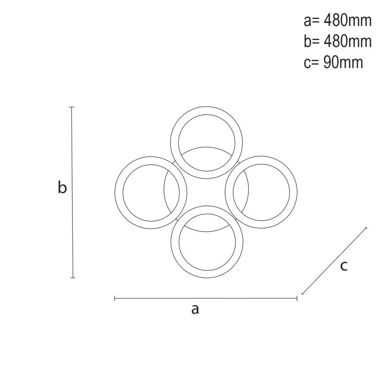 LED stropné svietidlo + diaľkový ovládač 55W - J3328/CH