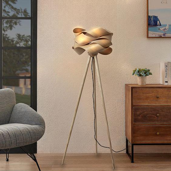 Dizajnová stojaca lampa z masívneho dreva E27 / 60W - WRE191