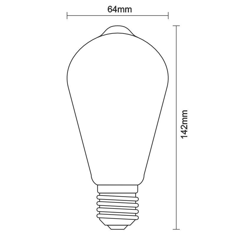 LED Filament 12W - ST64 / E27 / 4000K - ZLF925