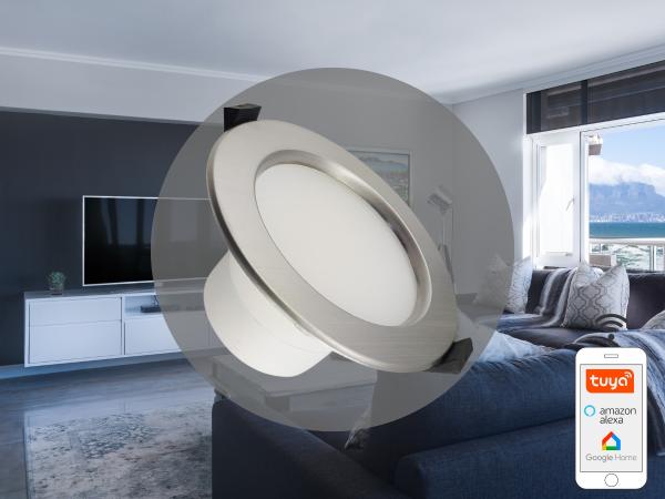 LED podhľadové svietidlo WIFI 10W / IP44 / 3000K - 6500K / SI - LDL164/SW