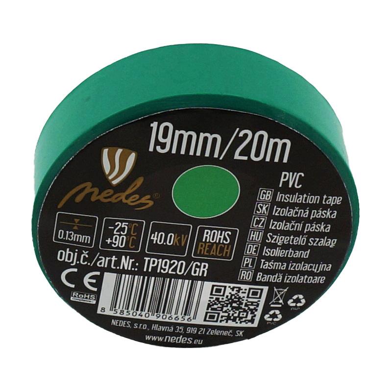 Izolačná páska 19mm/20m zelená -TP1920/GR