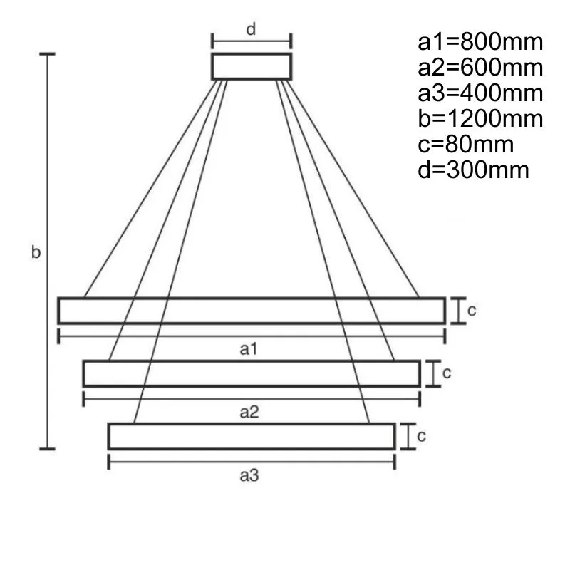 LED visiaca lampa na lanku + diaľkový ovládač 170W - J4347/GCH