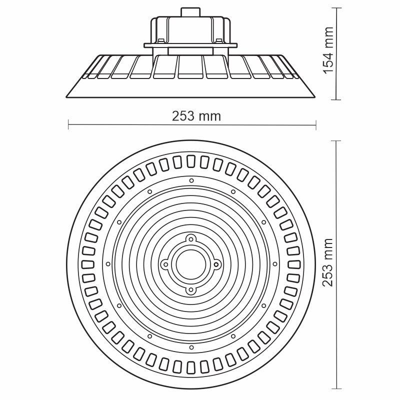 LED svietidlo High Bay UFO 100W / IP65 / 5000K / 1-10V - LU321/1