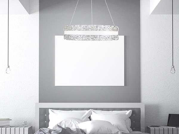 LED luxusné závesné krištáľové svietidlo s diaľkovým ovládačom 80W - TA2303/W