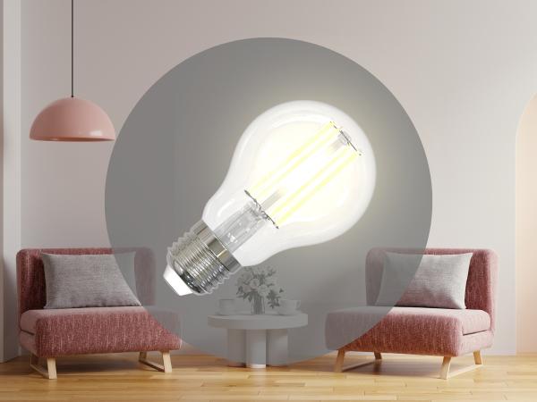 LED žiarovka / filament BIELY 9W - A60 / E27 / 3000K - ZWF102 1