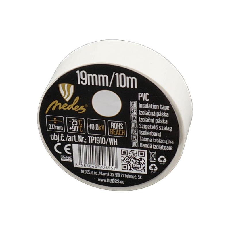 Izolačná páska 19mm/10m biela -TP1910/WH