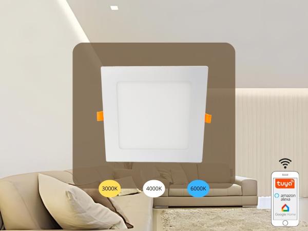 LED vsadený panel s WIFI a BLUETOOTH 12W / 3000K - 6500K / WH - LPL233W