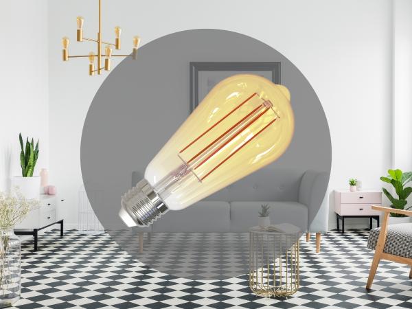 LED žiarovka / filament SLIM 4,5W VINTAGE - ST64 / E27 / 1800K - ZFS101