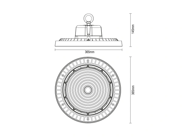 LED svietidlo High Bay UFO 200W / IP65 / 5000K / 1-10V - LU423/1 10