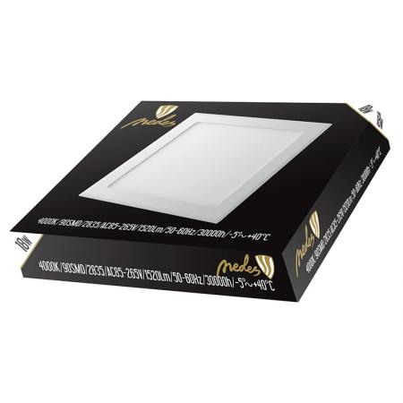 LED vsadený panel 18W / PS / SMD / 4000K / WH - LPL224