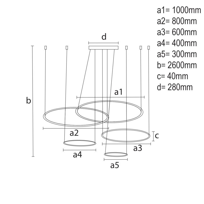 LED závesné svietidlo s diaľkovým ovládačom 220W - J4372/G