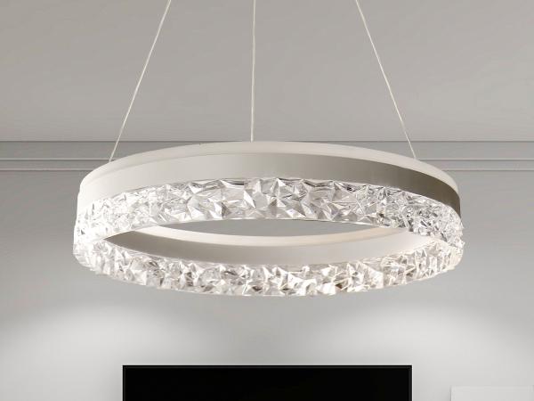 LED luxusné závesné krištáľové svietidlo s diaľkovým ovládačom 80W - TA2301/W