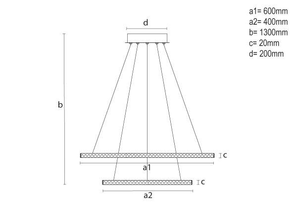 LED závesné svietidlo s diaľkovým ovládačom 150W - TA2314/B 7