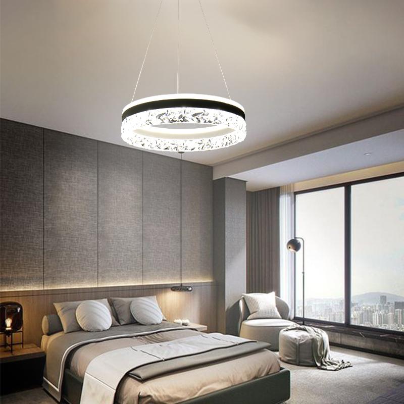 LED luxusné závesné krištáľové svietidlo s diaľkovým ovládačom 80W - TA2301/W
