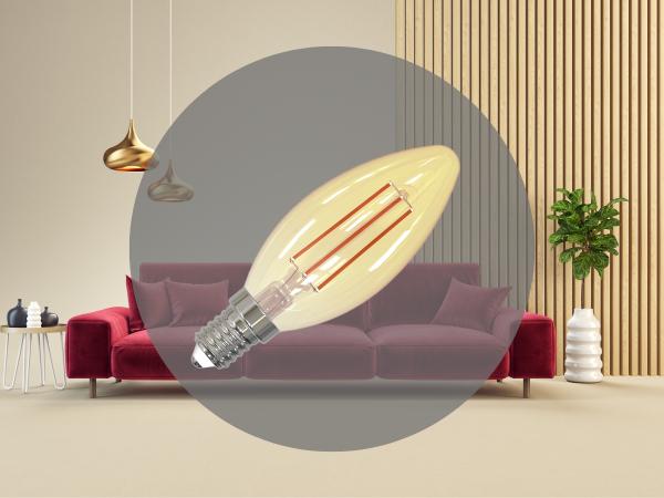 LED žiarovka / filament SLIM 4,5W VINTAGE - C35 / E14 / 1800K - ZFS103