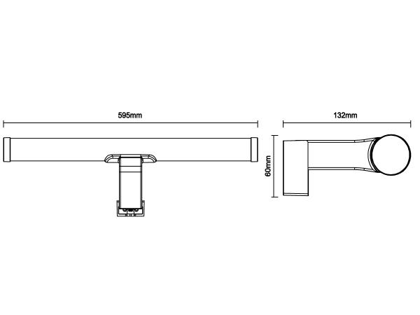 LED kúpeľňové svietidlo 12W / IP44 / 600 / 4000K - LNL7722/CH 9
