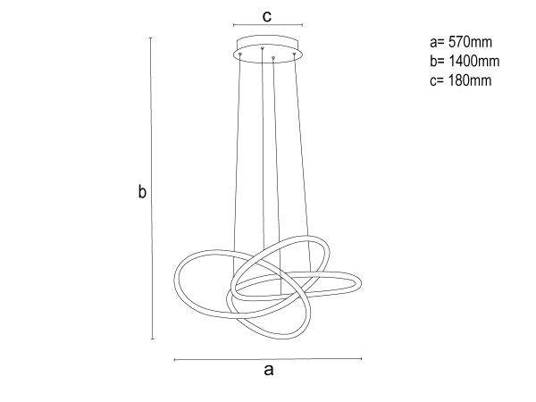 LED závesné svietidlo s diaľkovým ovládačom 95W - TA2309/B 7