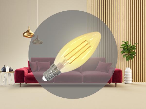 LED žiarovka / filament SLIM 4,5W VINTAGE - C35 / E14 / 1800K - ZFS103 1