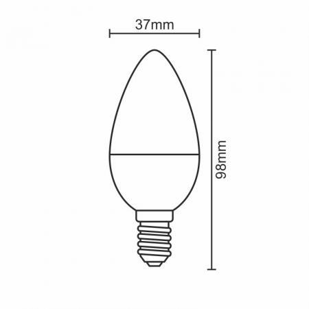 LED žiarovka 5W - C37 / E14 / SMD / 3000K - ZLS712