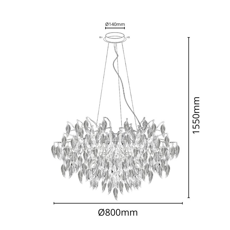 Luxusný závesný krištáľový luster 12 x G9 - CA043/800