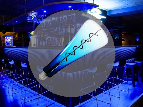 LED dekoratívna žiarovka / filament SHAPE 5W BLUE - T110 / E27 / 1800K - ZSF110