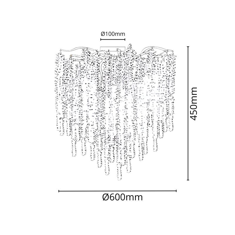 Luxusný stropný krištáľový luster 9 x G9 - CA021/600C