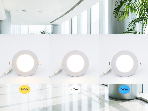 LED vsadený panel 6W / PR / SMD / CCT / WH - LPL131