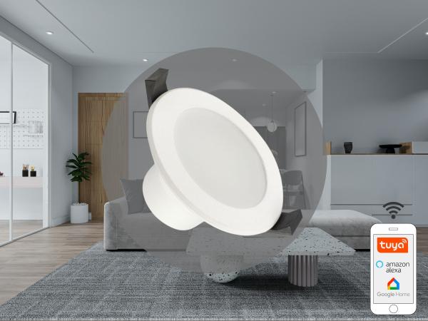 LED podhľadové svietidlo WIFI 7W / IP44 / 3000K - 6500K / WH - LDL163W