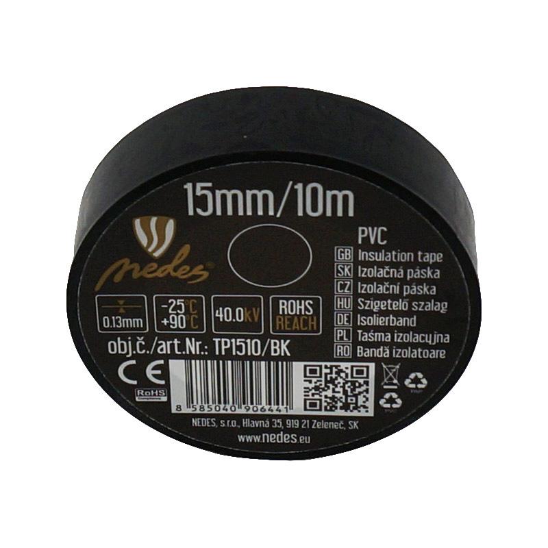 Izolačná páska 15mm / 10m čierna - TP1510/BK