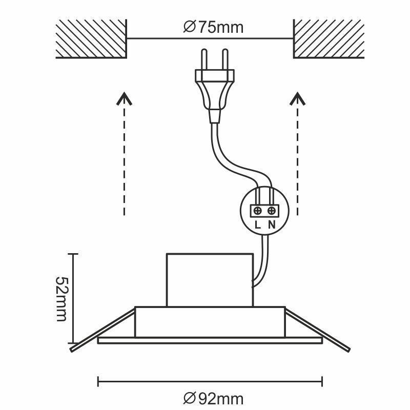 LED podhľadové svietidlo 7W / IP44 / SMD / 4000K - LDL153/WL