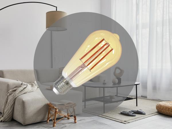 LED žiarovka / filament 12W VINTAGE - ST64 / E27 / 2000K - ZLF915DV