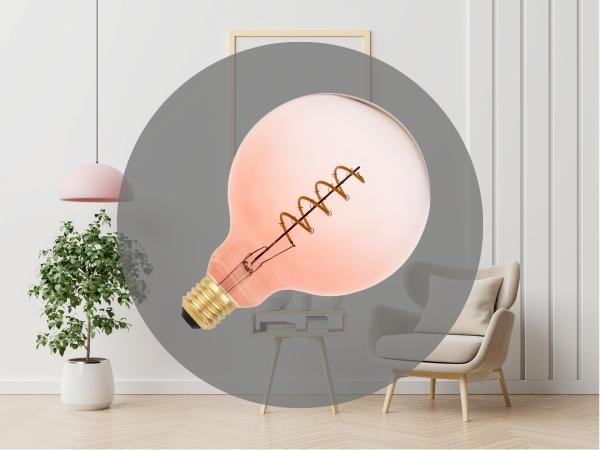 LED dekoratívny filament SPIRAL 4W PINK - TRANSPARENT - G125 / E27 / 2000K - ZSF124