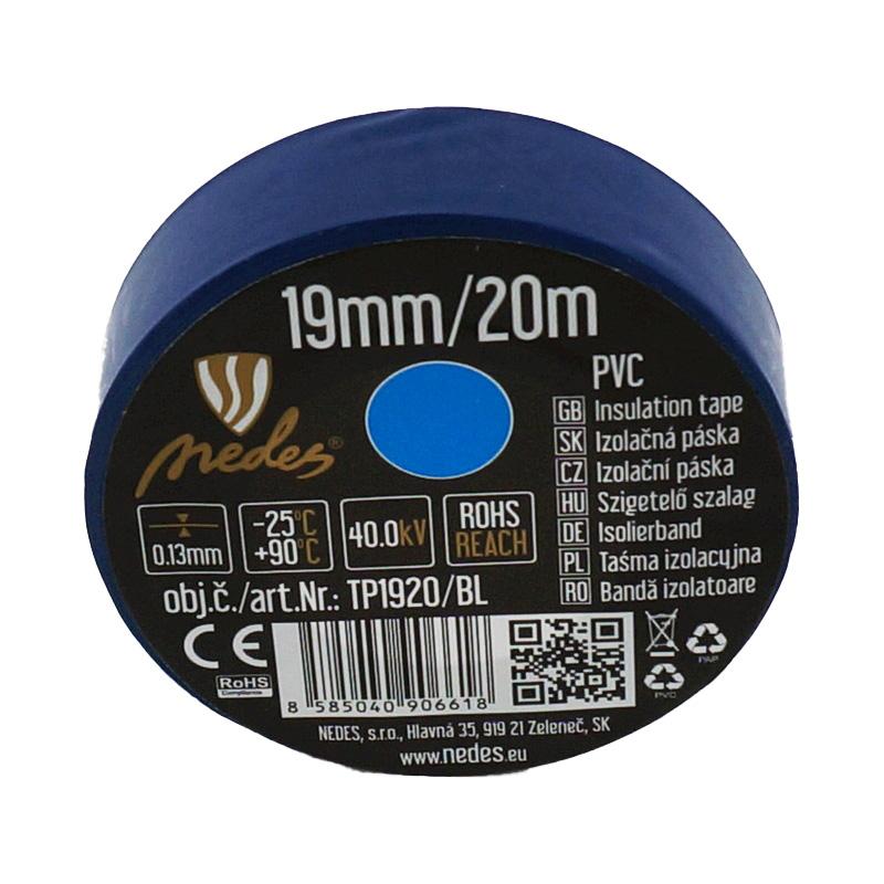 Izolačná páska 19mm / 20m modrá - TP1920/BL