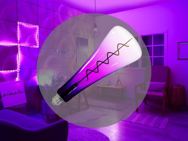 LED dekoratívna žiarovka / filament SHAPE 5W PURPLE - T110 / E27 / 1800K - ZSF111