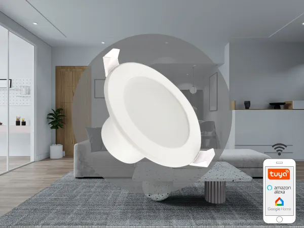 LED podhľadové svietidlo WIFI 7W / IP44 / 3000K - 6500K / WH - LDL163W