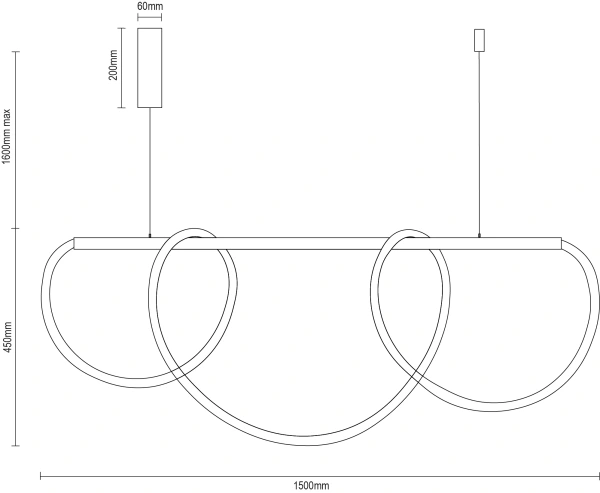 LED závesné svietidlo + diaľkový ovládač 105W - J4396/B 8