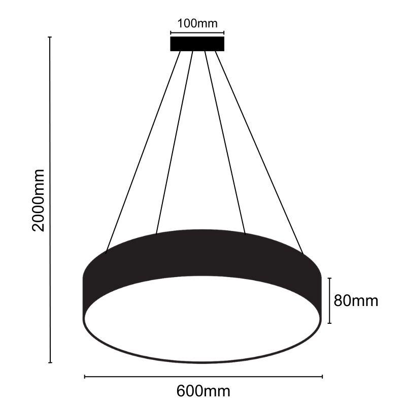 LED závesné svietidlo na lanku s diaľkovým ovládačom 50W / 3000K - 6500K - LCL7121R-H