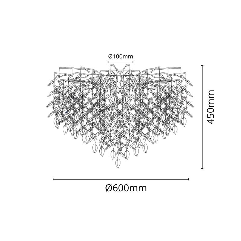 Luxusný stropný krištáľový luster 9 x G9 - CA011/600C 11