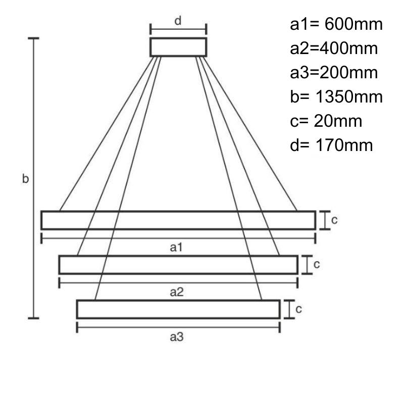 LED závesná lampa na lanku + diaľkový ovládač 90W - J4301/B
