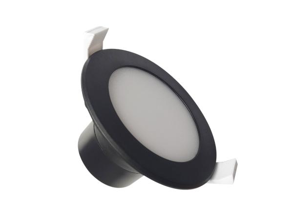 LED podhľadové svietidlo 7W / IP44 / DR01 / SMD / 4000K / BK - LDL153/B 1