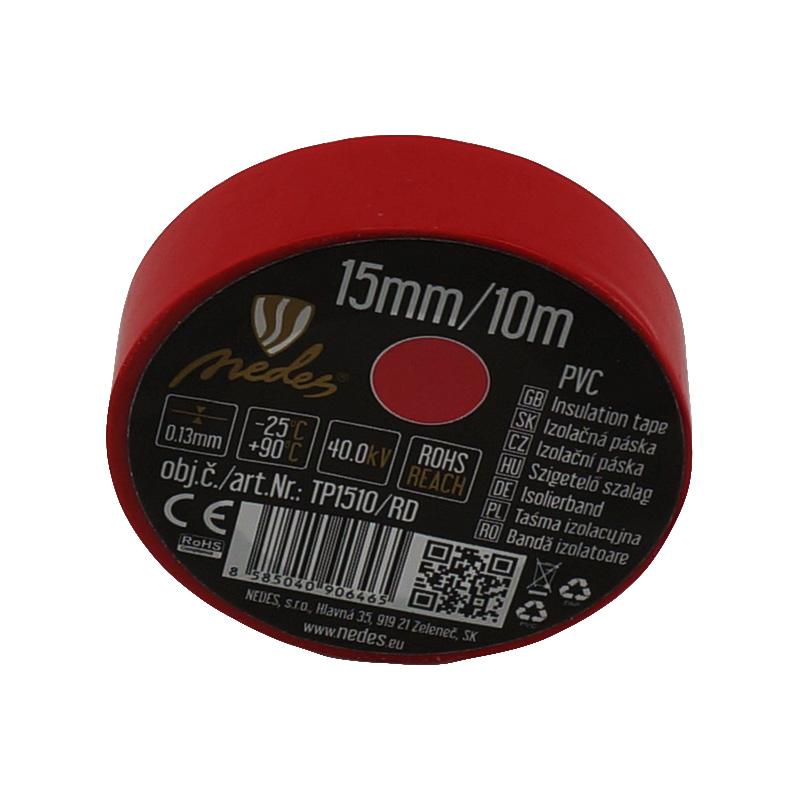 Izolačná páska 15mm / 10m červená - TP1510/RD
