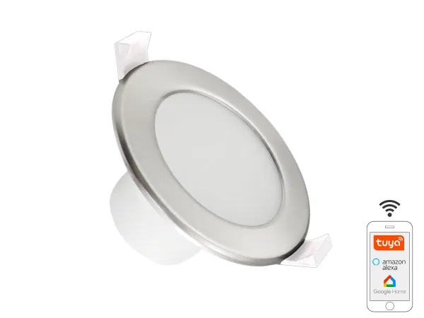 LED podhľadové svietidlo WIFI 7W / IP44 / 3000K - 6500K / SI - LDL163/SW 1