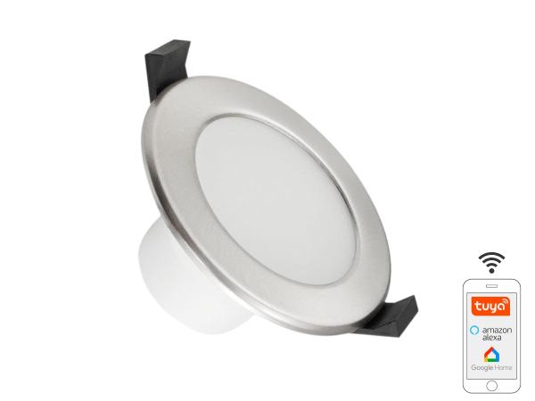 LED podhľadové svietidlo WIFI 7W / IP44 / 3000K - 6500K / SI - LDL163/SW 1