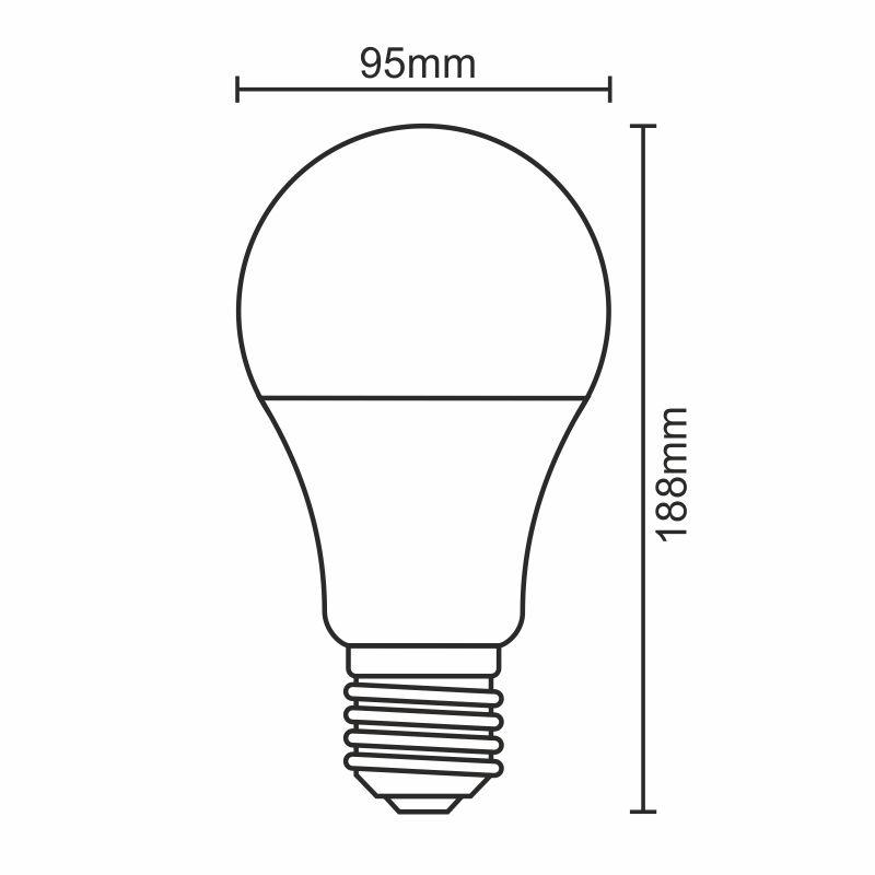 LED žiarovka 22W - A95 / E27 / SMD / 6500K - ZLS509